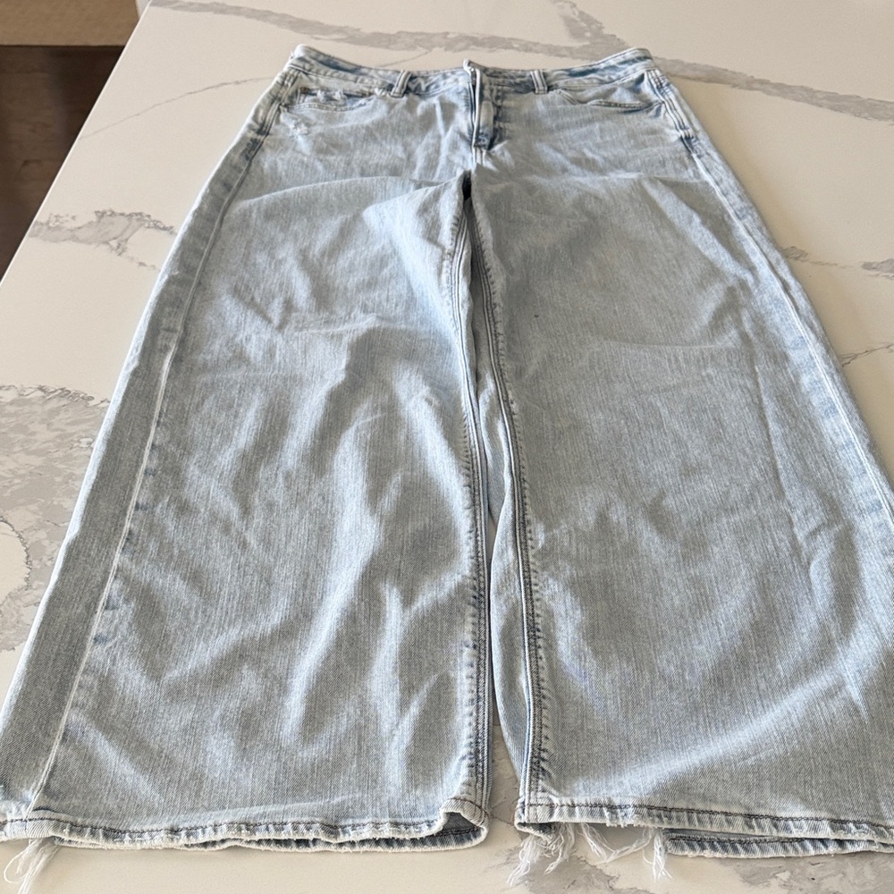 American Eagle dreamy drape super high rise baggy wide leg